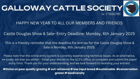 Entry Deadline 5th Jan 2025